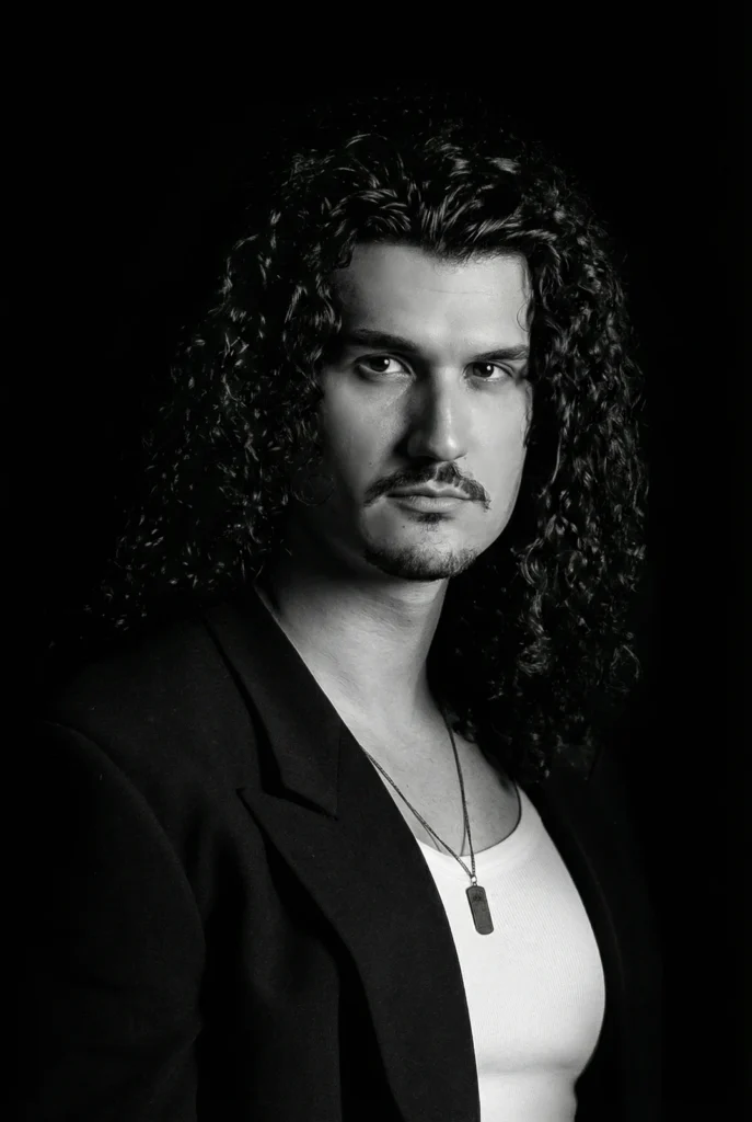Black and white low-key portrait of Giulio Barlucchi, founder of Memento Agency – professional portrait photography
