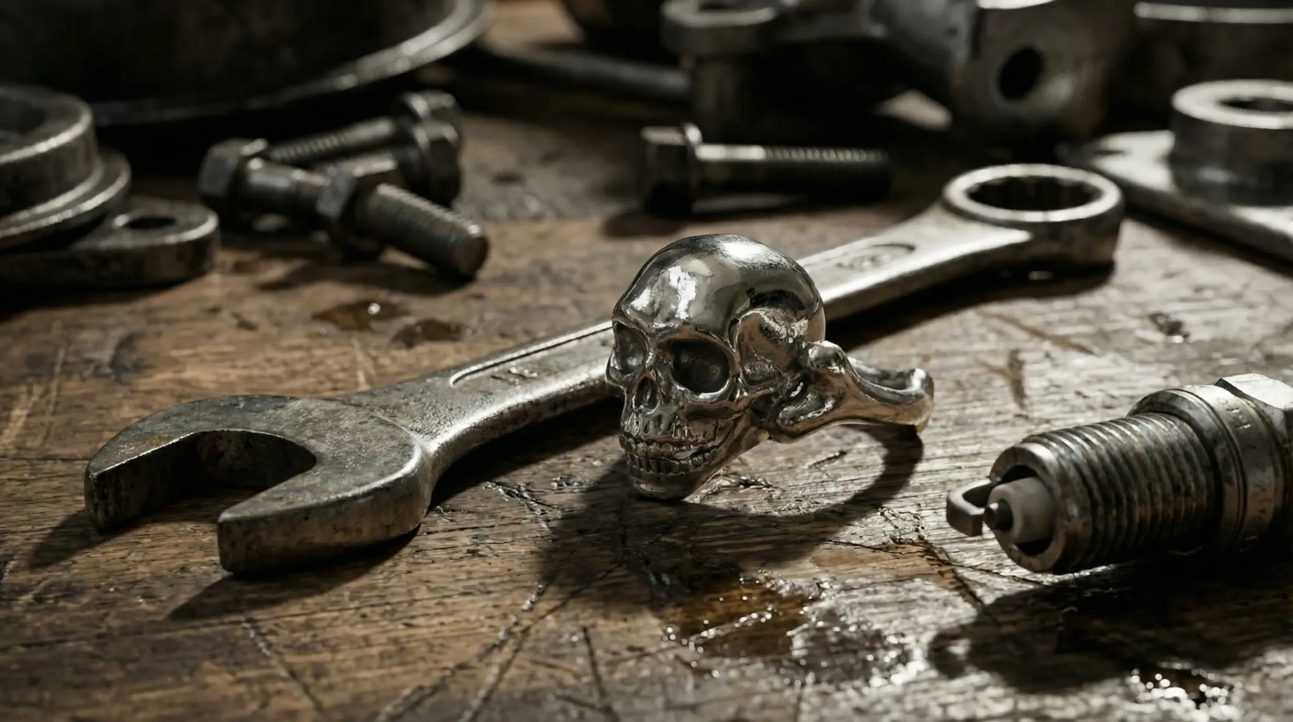 Close-up photo of Bones Firenze skull ring, handcrafted jewelry with gothic design